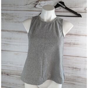 Madewell Heather Gray Sleeveless Peekaboo Crew Neck Top sz Small